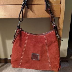 Dooney & Bourke Red Suede Hobo Shoulder Bag